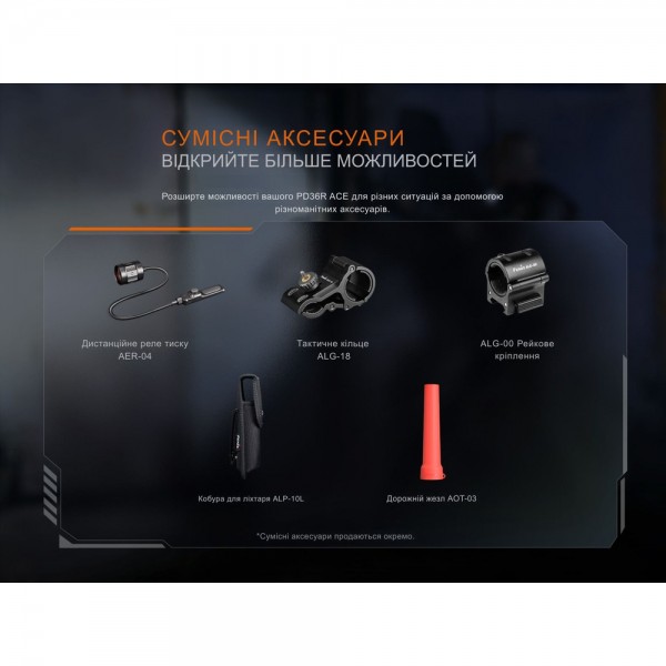 Фонарь тактический ручной Fenix ​​PD36R ACE 3000 лм