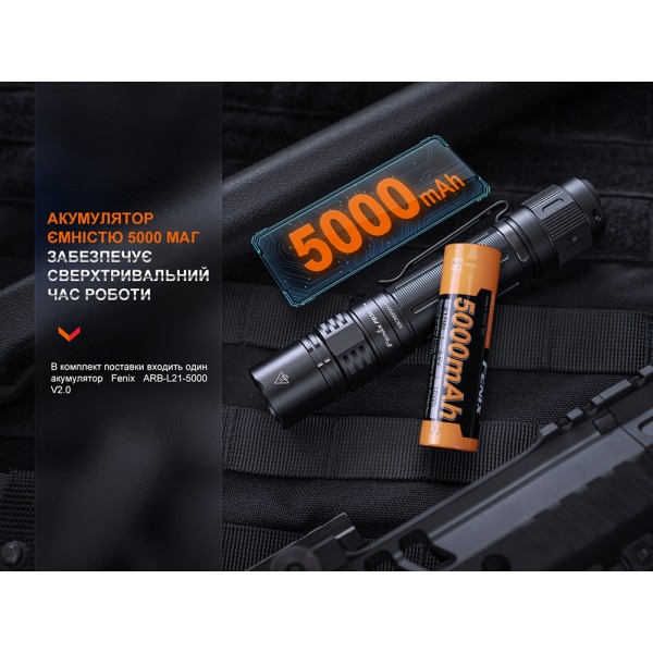 Тактичний ліхтар Fenix PD36R Pro RED + аккумулятор, кабель USB 