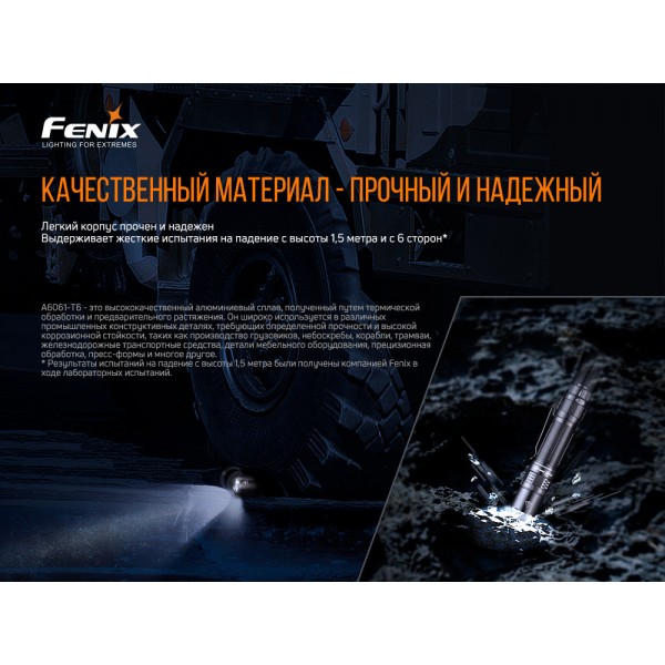 Фонарь ручной Fenix ​​PD36TAC + аккумулятор, кабель USB 