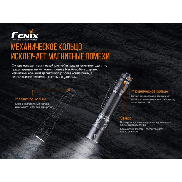 Фонарь ручной Fenix ​​PD36TAC + аккумулятор, кабель USB 