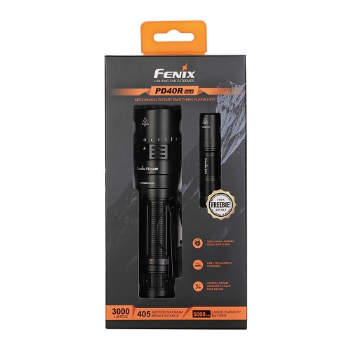 Фонарь ручной Fenix ​​PD40R V2.0 + Фонарь ручной Fenix ​​E01 V2.0 в подарок 
