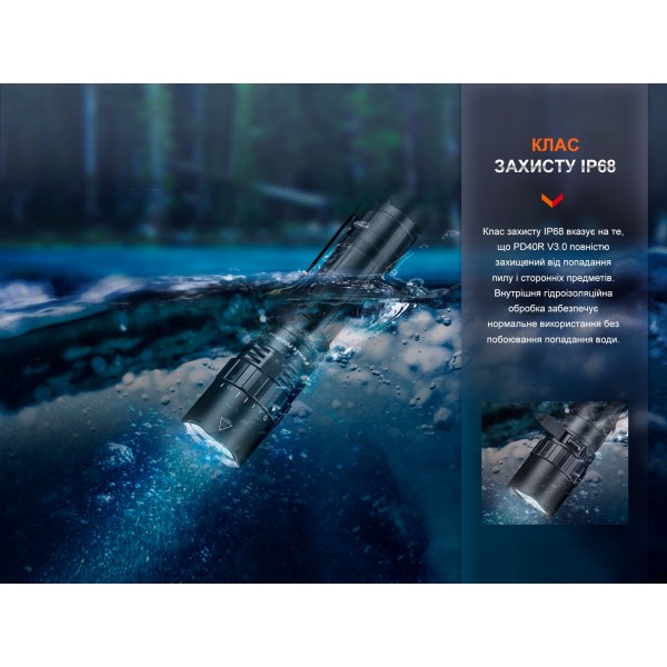 Ліхтар ручний Fenix PD40R V3.0, 3000 lm 