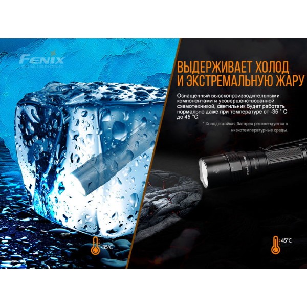 Фонарь Fenix ​​PD40R V2.0 + аккумулятор, кабель USB 
