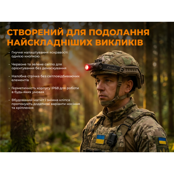 Тактичний налобний ліхтар Fenix Scout Pro (HM50R V2.0) з червоним та зеленим світлом | Лімітована серія