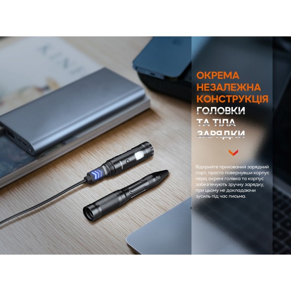 Fenix ​​T6 тактическая ручка с фонариком черная