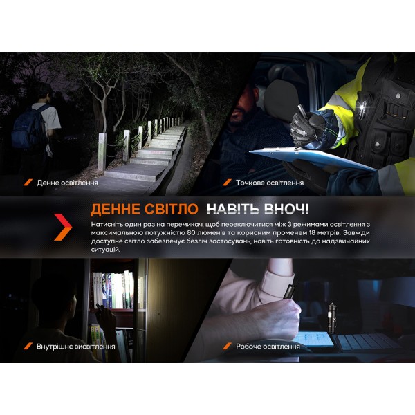 Fenix ​​T6 тактическая ручка с фонариком черная