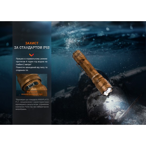 Фонарь тактический Fenix ​​TK20R UE, песочный