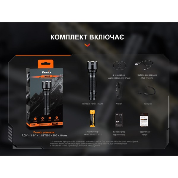Ліхтар ручний Fenix TK22R 