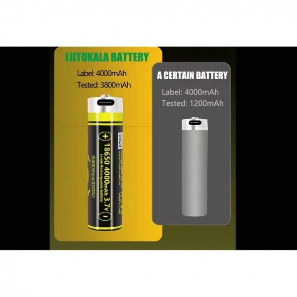 Акумулятор LiitoKala USB-King4000 18650 на 4000 mAh з USB
