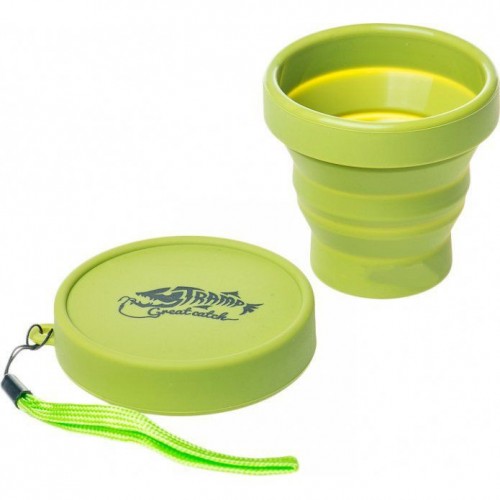 Стакан складной силиконовый с крышкой 180мл Tramp UTRC-083, olive