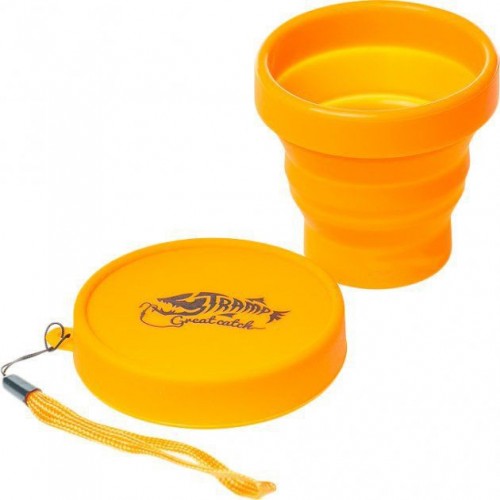 Стакан складной силиконовый с крышкой 180мл Tramp UTRC-083, orange