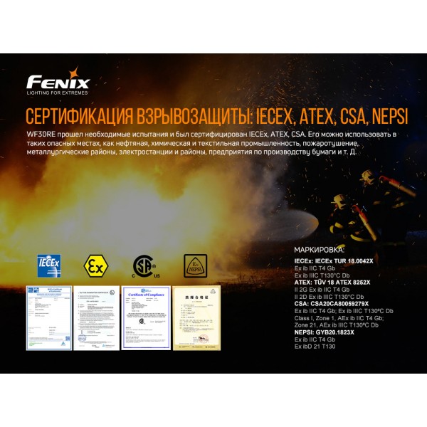 Фонарь ручной Fenix ​​WF30RE