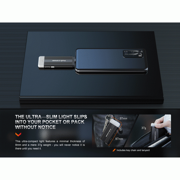 Фонарик брелок Fenix ​​E-SPARK с функцией powerbank