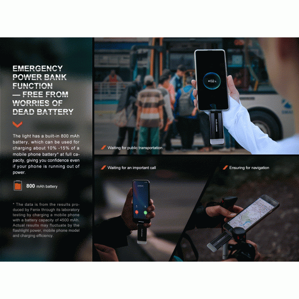 Ліхтарик брелок Fenix E-SPARK з функцією powerbank