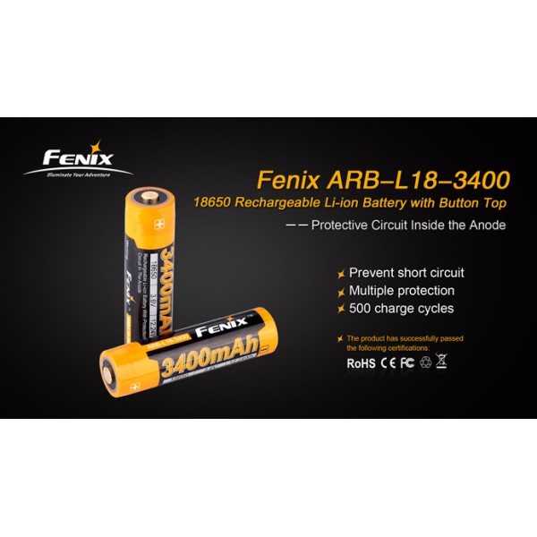 Аккумулятор 18650 3400 mAh Fenix ​​ARB-L18, защищенный