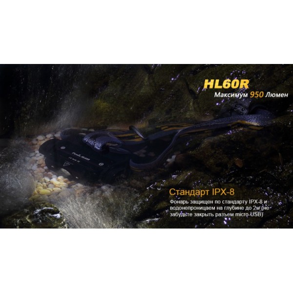 Фонарь Fenix ​​HL60R + аккумулятор и зарядка + Подарок тактический рюкзак!