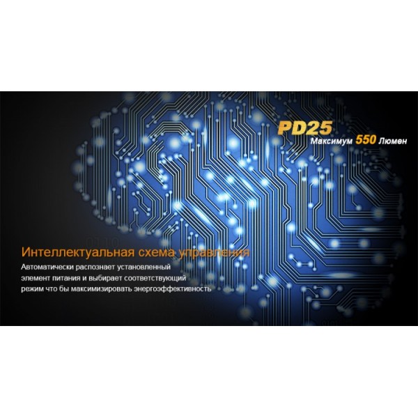 Фонарь Fenix ​​PD25 + аккумулятор с USB портом