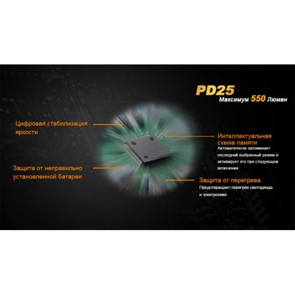 Фонарь Fenix ​​PD25 + аккумулятор с USB портом