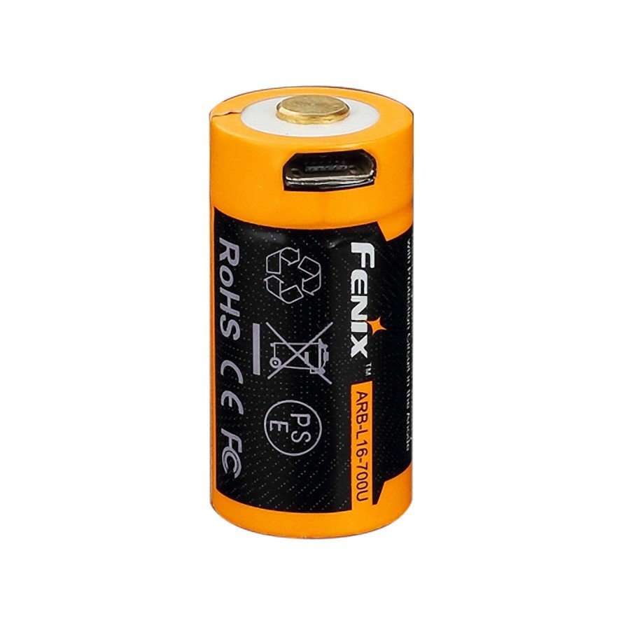 Аккумулятор 16340 Fenix ​​ARB-L16 700U (700mAh), защищенный, с разъемом микро-USB
