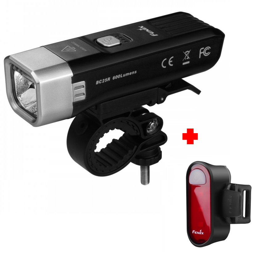 Комплект: велофара Fenix BC25R + задній ліхтар Fenix BC05R у подарунок! 
