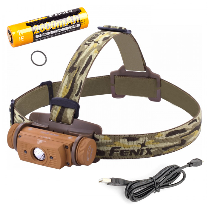 Ліхтар Fenix HL60R пісочний + акумулятор та зарядка 