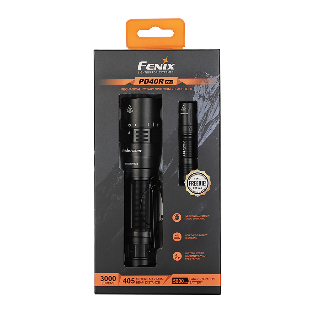 Ліхтар ручний Fenix PD40R V2.0 + Ліхтар ручний Fenix E01 V2.0 у подарунок 
